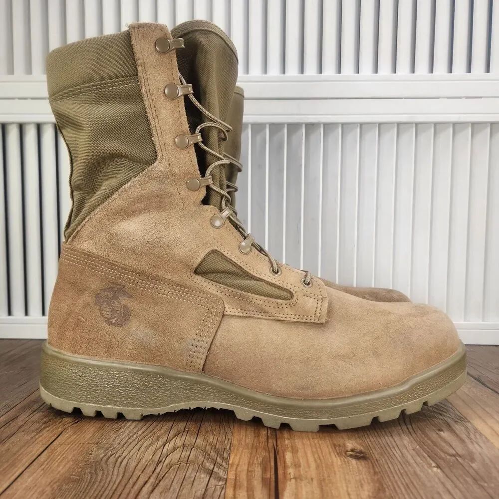 Belleville 550ST USMC 8" Hot Weather Steel Toe Boots Mens Sz 14 Wide Coyote Tan